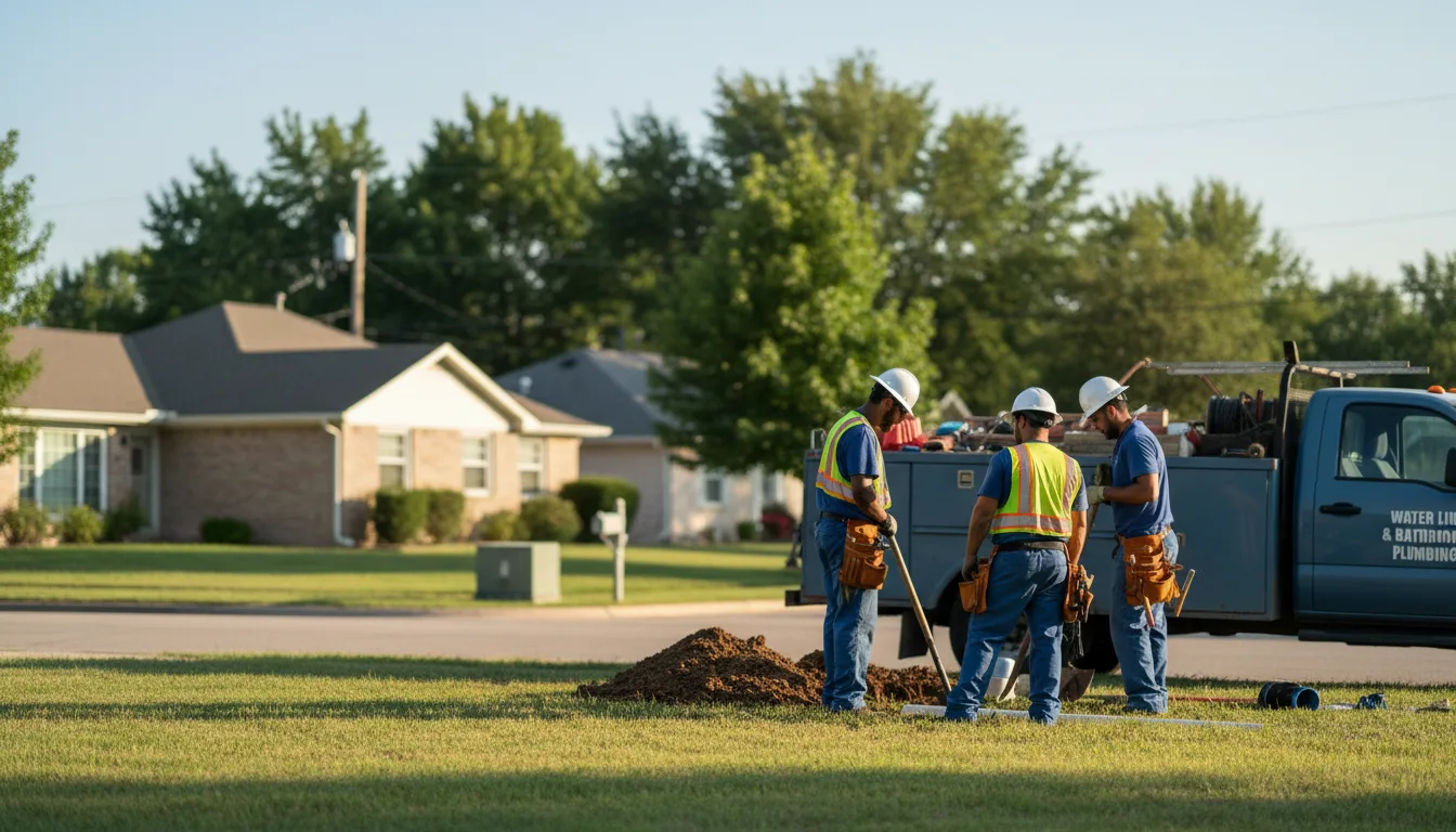 Residential water line and bathroom plumbing service in Simpson, KS